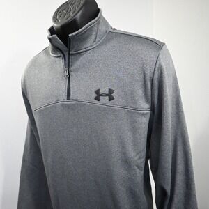 Under‎ Armour Golf 1/4 Zip Fleece Jacket Mens Large Gray ColdGear Loose Pullover